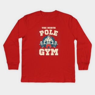 Santa Gym Kids Long Sleeve T-Shirt